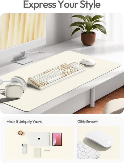 YSAGi Leather Desk Protector, Office Mat, Large Mouse Mat, Non-Slip PU Leather Blotter, Laptop Pad, Waterproof Writing Pad for Office and Home (Light Pink, 23.6" x 13.8") - Colors A