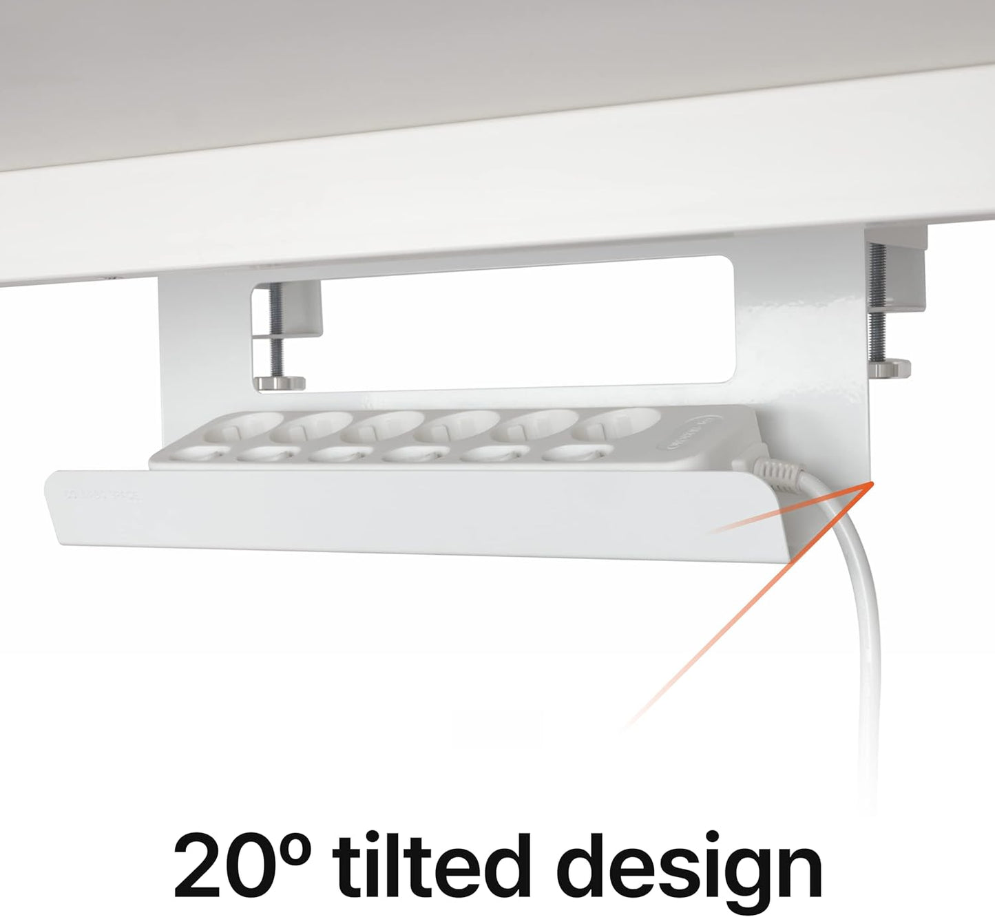 Under Desk Cable Management Tray, Cord Hider, Cord Organizer, Cable Organizer, Cable Hider, Cord Management, No Drilling Required - White Cable Manager for Desk