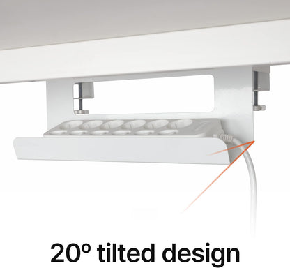 Under Desk Cable Management Tray, Cord Hider, Cord Organizer, Cable Organizer, Cable Hider, Cord Management, No Drilling Required - White Cable Manager for Desk