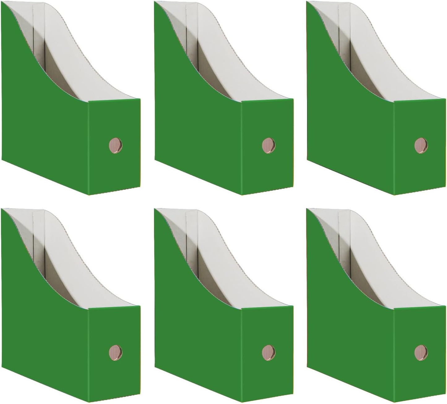 Limitliho Magazine File Folder Holder for Desk, Book Bins for Classroom Library,Office,Home, 10.6" H x 10.2" L x 3.5" W in Cardboard Paper Organizer (Six color, 6 Pack)