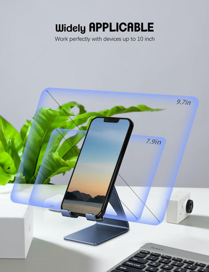 Aoviho Desk Cell Phone Stand Phone Holder, Aluminum Phone Cradle Dock for iPhone17 16 15 14 13 12 pro Mini 11 X Xs max 8 7 6 6s Plus SE Samsung All Smart Phones, Rose Gold