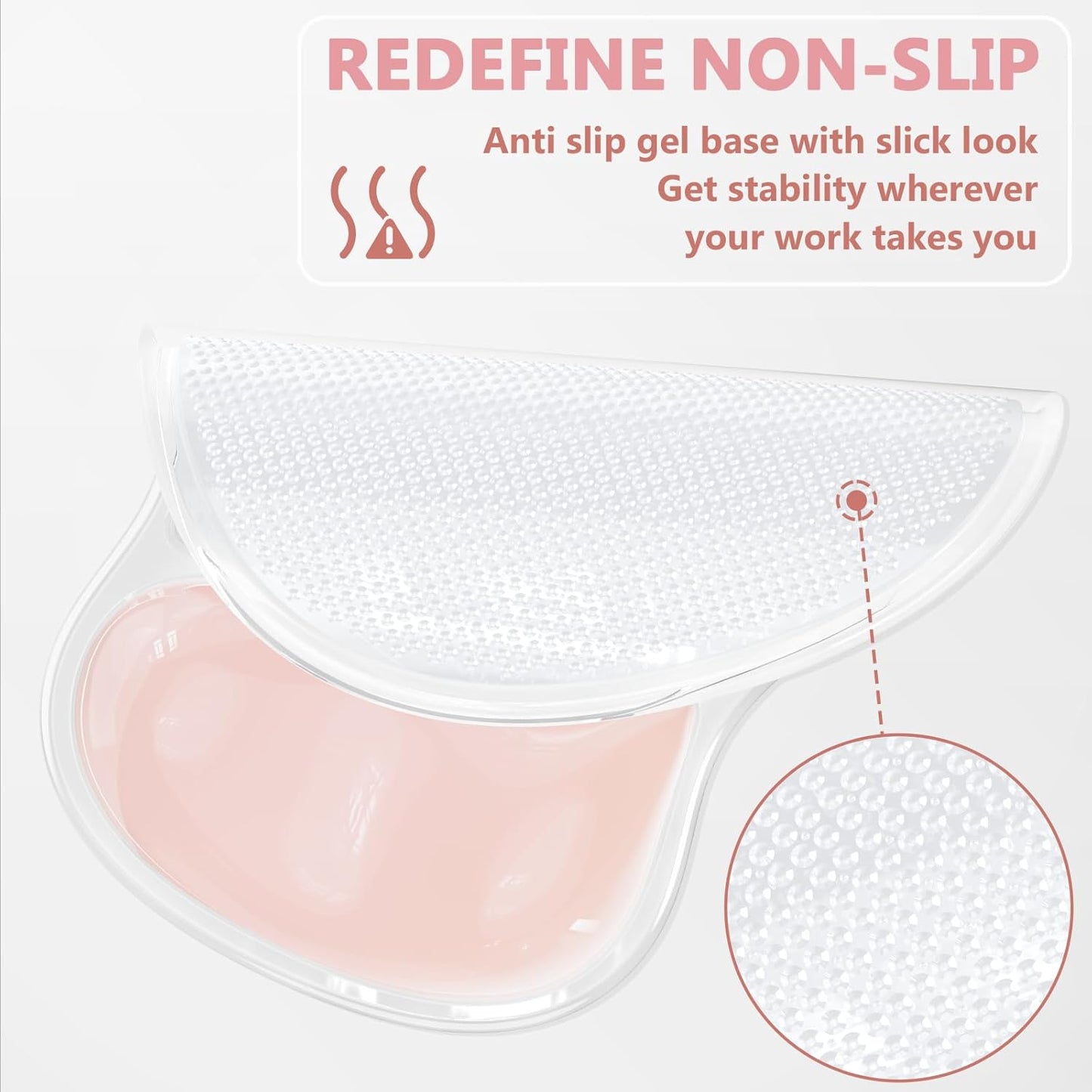 AKIT Ergonomic Mouse Pad with Wrist Rest& Keyboard Wrist Rest, Wrist Rest for Computer Keyboard, Pain Relief, Non-Slip Gel Base, Mousepad Wrist Support for Gaming, Office, Waterdrop Shaped Pink