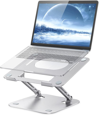 JOIOT Laptop Stand, Adjustable Laptop Stand for Desk, Aluminum Computer Stand Portable Laptop Riser, Foldable Laptop Holder for Mac HP ASUS Acer Surface ThinkPad Dell Lenovo