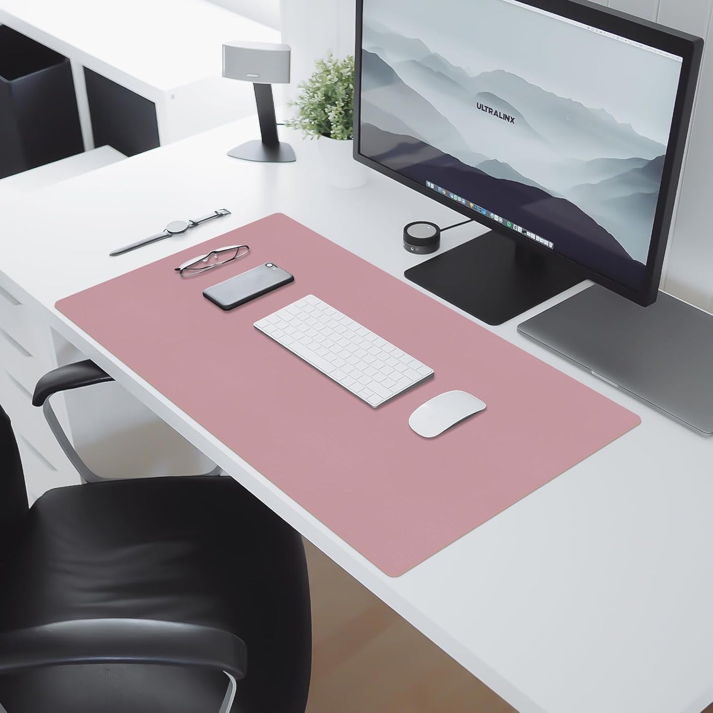 Mouse Pad and Keyboard Wrist Rest, 3-in-1 Large Keyboard and Mouse Pad Set, Ergonomic Wrist Rest for Computer Keyboards, Non-Slip Desk Mat Protector for Women (Purple Pink, 31.5" X 15.7")