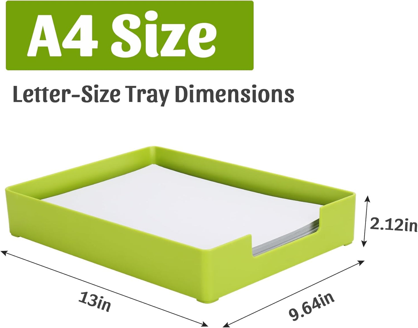 Letter-Size Tray Desk Letter Tray Paper Tray, Sturdy Heavy-Duty Plastic Printer Paper Tray, Single-Tier Stackable File Storage Organizer for Office Home (Clear)