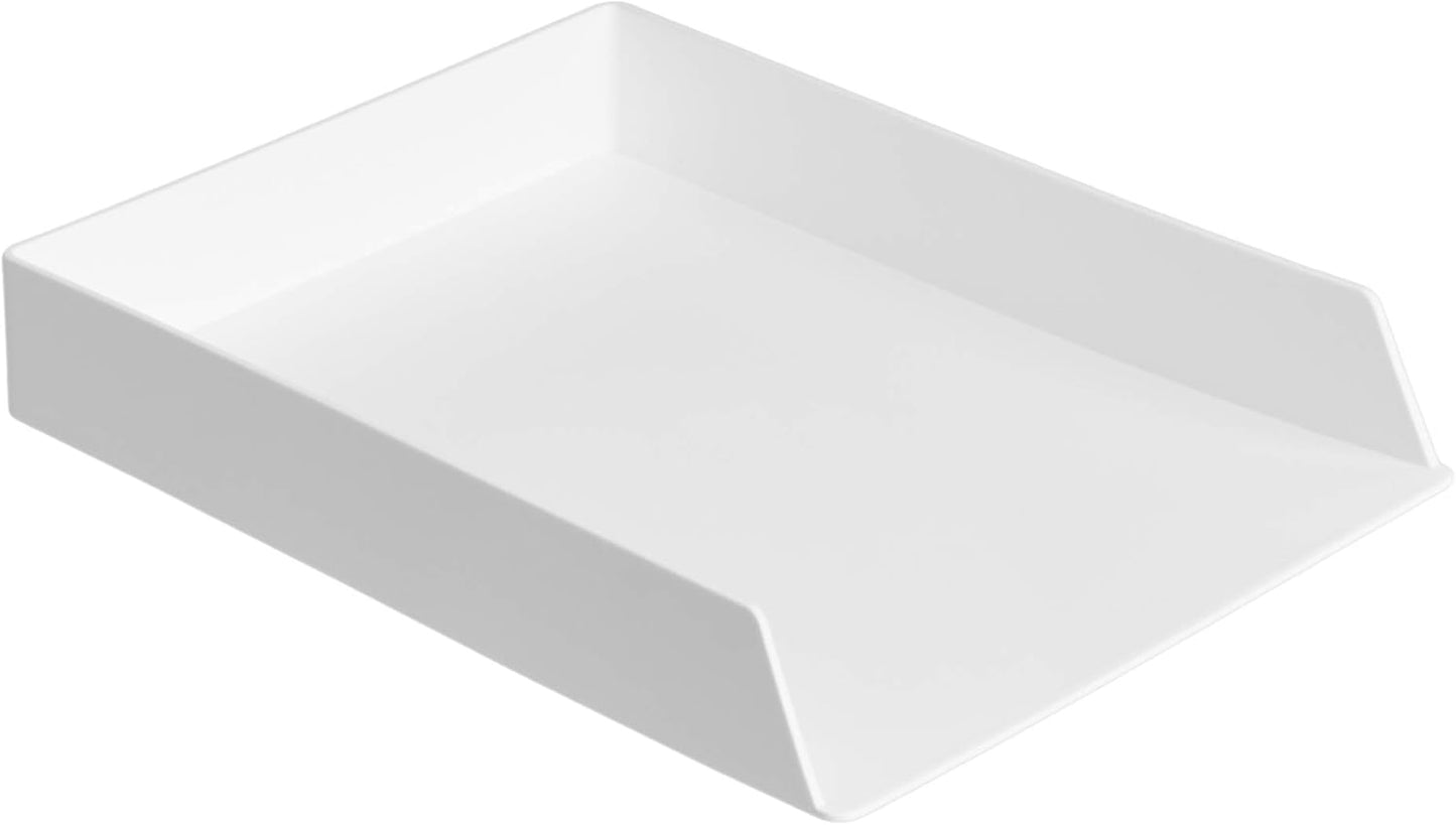 Amazon Basics Rectangular Plastic Desk Organizer with Storage Trays, Accessory Tray for Office Supplies and Pen Holder, 9.4 x 6.7 x 2 inch, Black