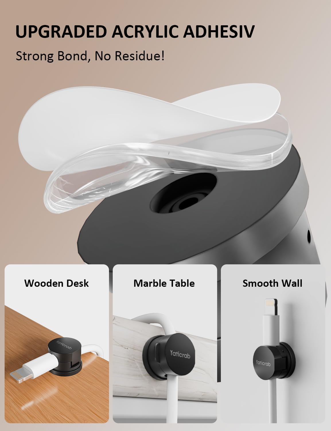 Magnetic Cord Holder for Desk & Nightstand, 7-Pack 360° Rotatable Cable Clips Organizer - Strong Adhesive Fits 8mm Lots for Phone Charger Cords & Wires, Clear