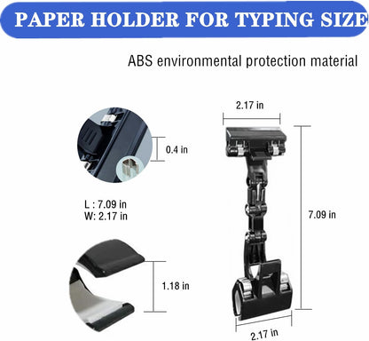 Office Paper Holder - Adjustable Document Clip, 2 Pack (Black) Document Holder for Monitor - Adjustable Copy Holder