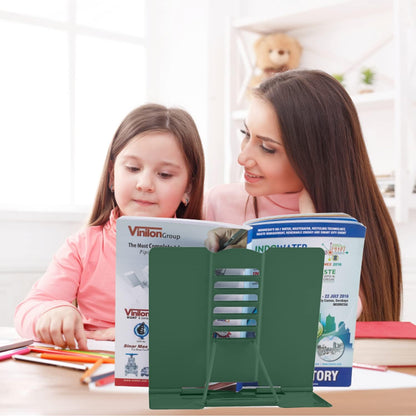 Honagu Metal Desk Book Holder, Hands Free Adjustable Cookbook & Document Holder, Portable Bookstand for Music Books, Textbooks, Recipes, Tablets & iPads (Purple)