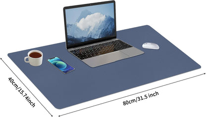 Bloss Leather Desk Pad and Keyboard Wrist Rest, Large Mouse Pad + Keyboard Pad+Mouse Wrist Support, Non-Slip Desk Mat Protector for Office, Home(31.5×15.7 Inches,Beige)