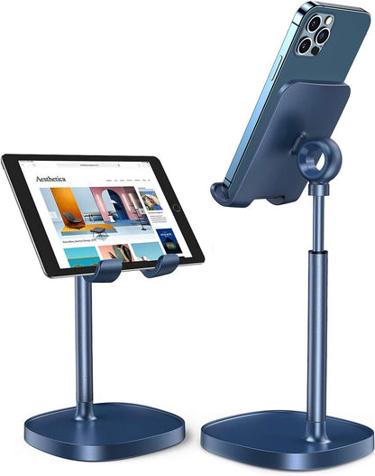 LISEN Cell Phone Stand Phone Holder for Desk Office Decor, Office Desk Accessories Women PC Gaming Essentials iPhone Stand Gadgets Men Gifts for Mom Fit OtterBox Case Switch iPad Air Tablet 4-10 in