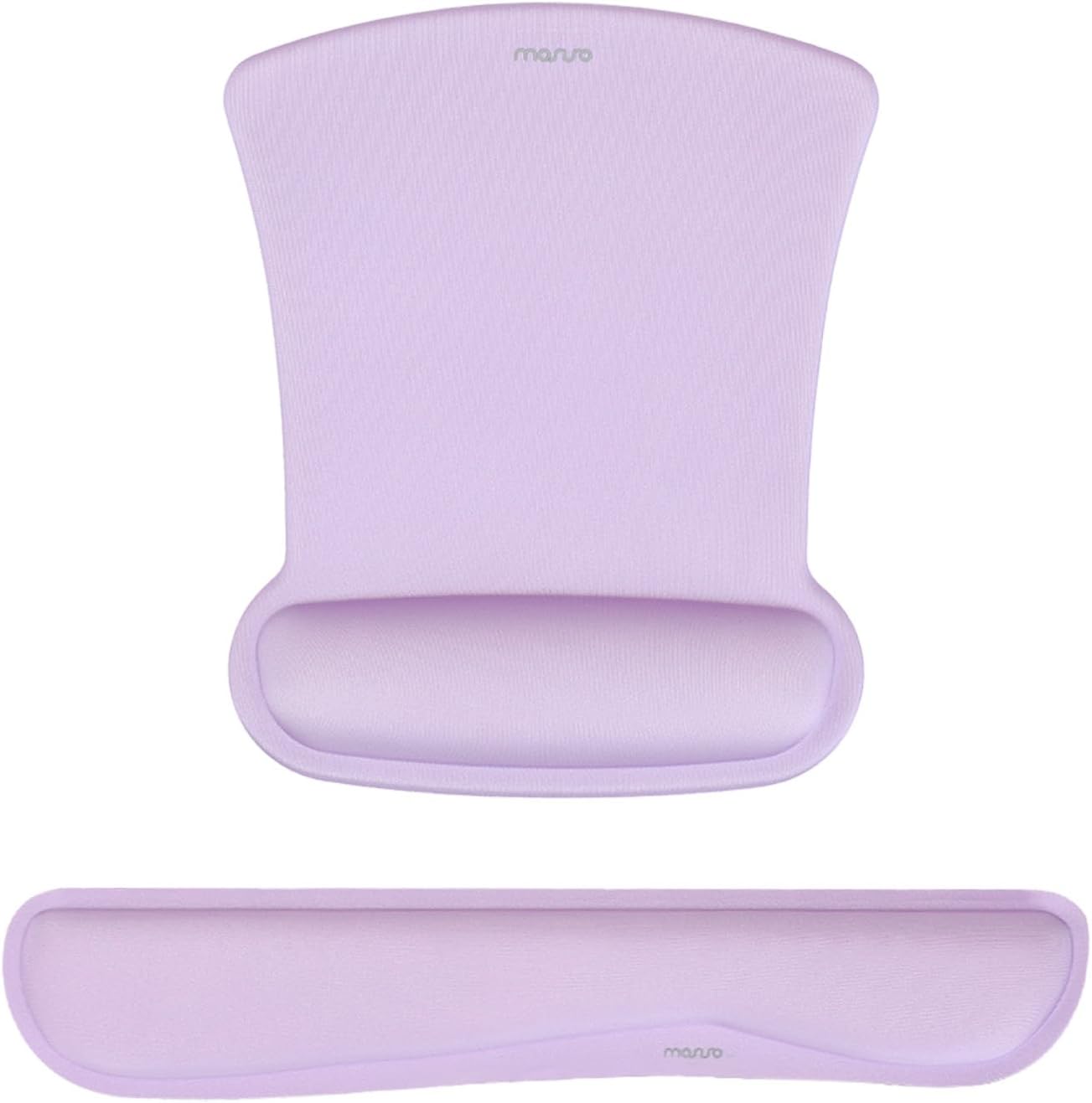 MOSISO Wrist Rest Support for Mouse Pad & Keyboard Set, Ergonomic Mousepad Non-Slip Base Home/Office Pain Relief & Easy Typing Cushion with Neoprene Cloth & Raised Memory Foam, Apricot