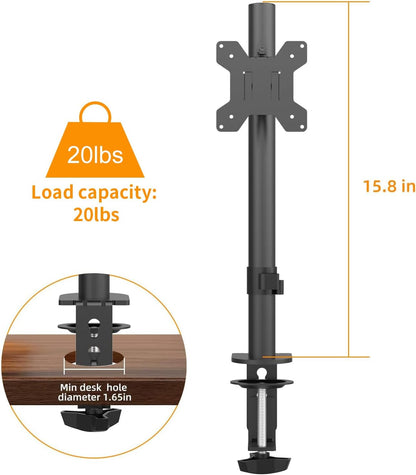Pholiten Tall Vertically Stacked Dual Monitor Desk Mount Stand,Extra Tall 31 Inch Monitor Stand, Fully Adjustable Monitor arm for 13-32 Inch LCD Screen，Holds up to 22lbs