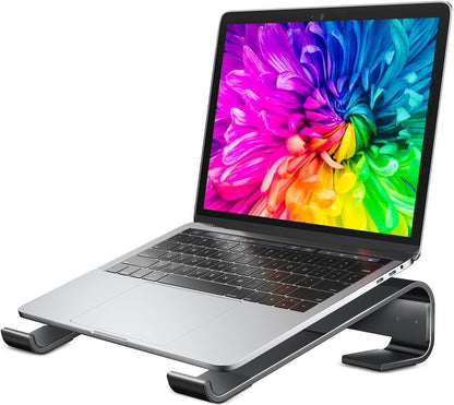 Soqool Laptop Stand for Desk,Aluminum Computer Stand for Cooling,Sturdy Stable Ergonomic Laptop Riser Compatible with MacBook Pro Stand Air/Dell/HP/Lenovo 10-16.2inch Notebook,Work Home Office