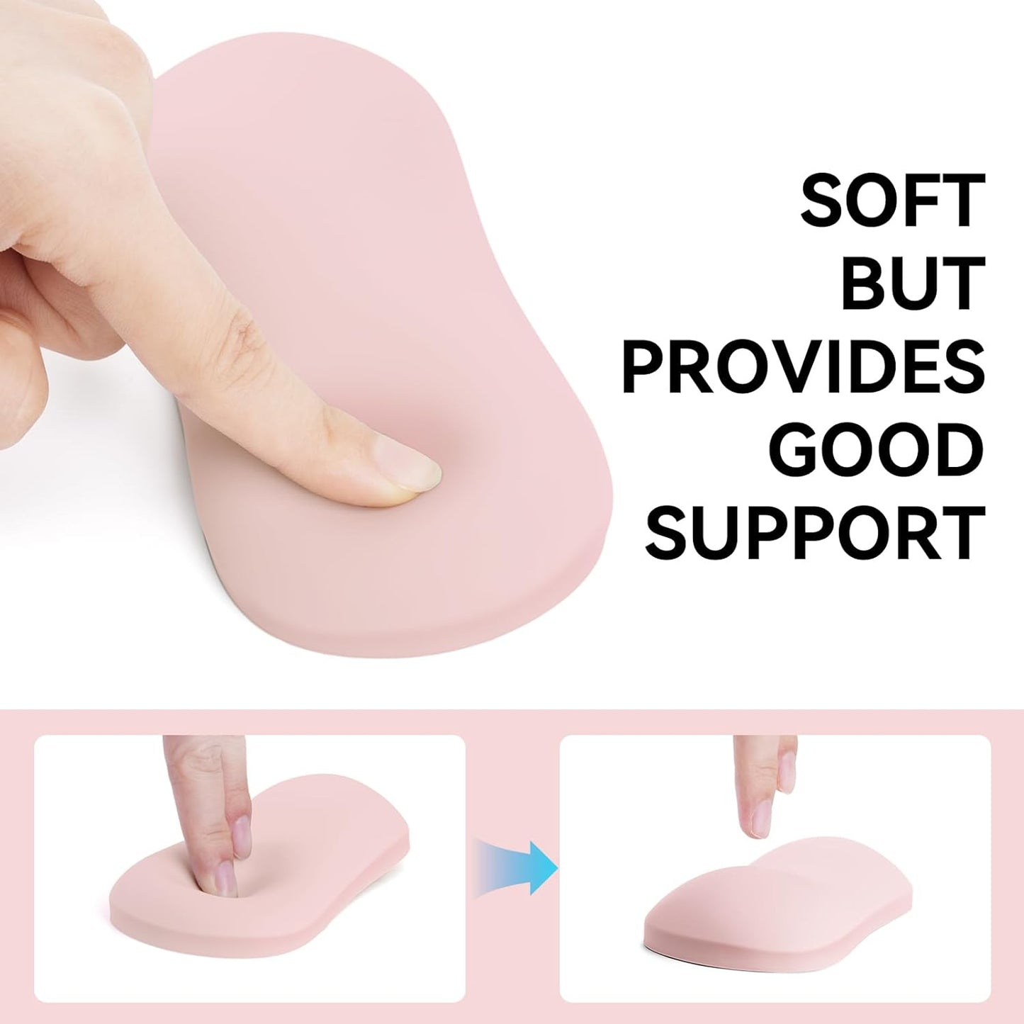 MOSISO Silicone Wrist Rest Pad, Ergonomic Gel Support for Keyboard & Mouse, Soft Comfortable Wrist Cushion for Typing, Gaming, Pain Relief, Office, Laptop Use, Black