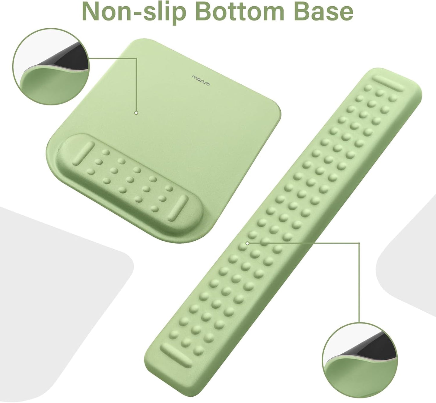 MOSISO Computer Keyboard Stand&Wrist Rest Support for Keyboard &Mouse Pad Set, Ergonomic Massage Wrist Rest Set, Easy Typing Working Acrylic Clear Stand for Office Home, Apricot