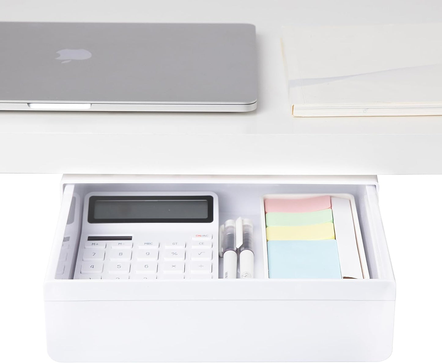 Under Desk Drawer - Super Large Under Table Hidden Drawer Desk Accessories & Workspace Organizers Desktop Storage Pencil Slide Out Organizer with Screw Adhesive Tape Shelf Tray at Office