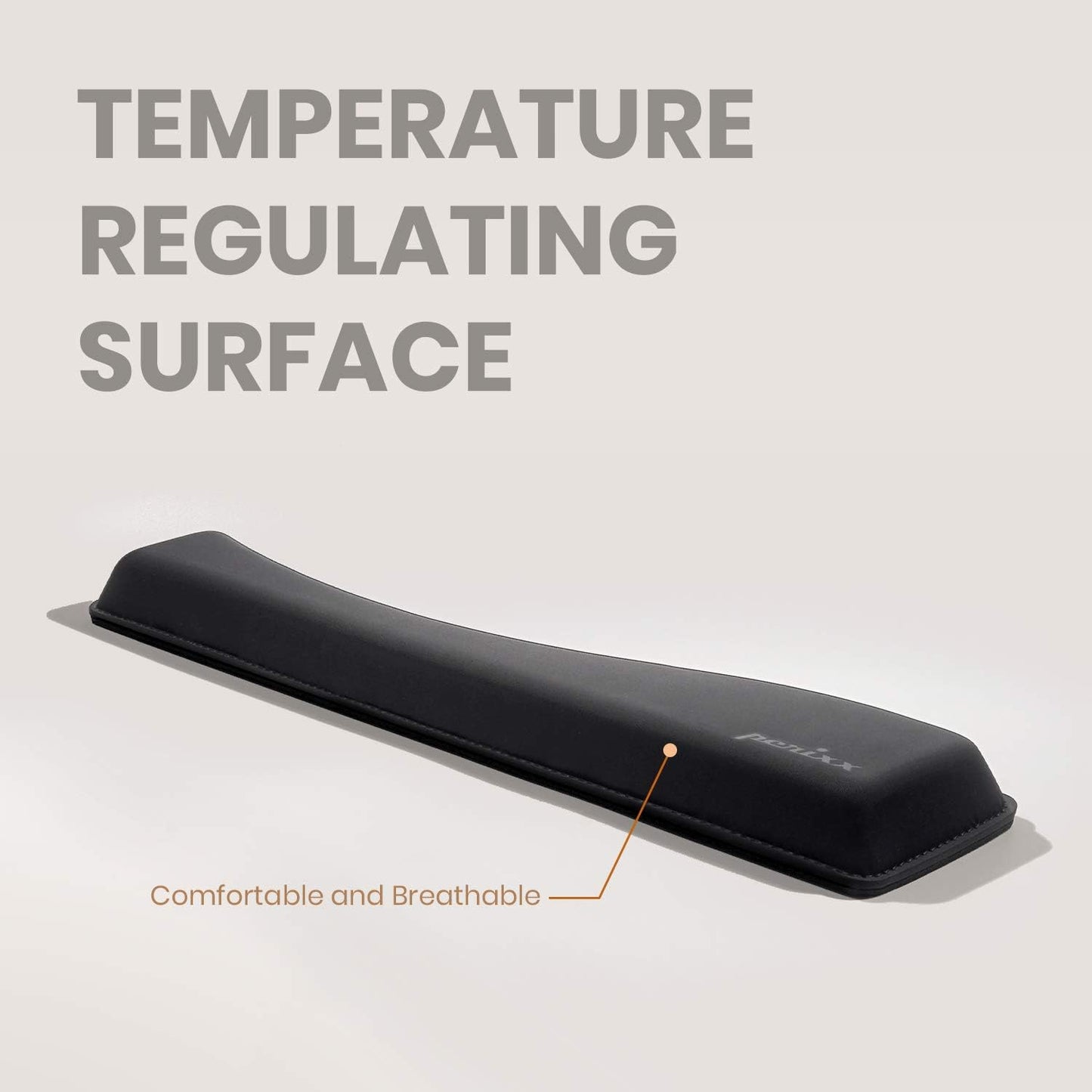 Perixx PERIPRO-512 Ergonomic Keyboard Wrist Rest - Gel Cushion Support - Compatible with Various Ergo Keyboard - Dimension 17.32x3.94x1.30 inches - Black