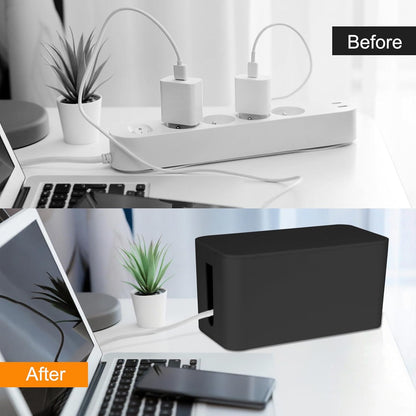 Mini Cable Management Cord Cover Wire Hider Box Concealer Organizer Protector System for Home Theater Entertainment Center Office School (Mini, White)
