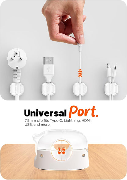 Cable Clips,8 Pack Cord Holder Cord Organizer [1s Lock & Strongest Adhesive] Spring Cord Clips Phone Charger Wire Desk Cable Management Nightstand Home Office School Decor Women Cute Desk Accessories