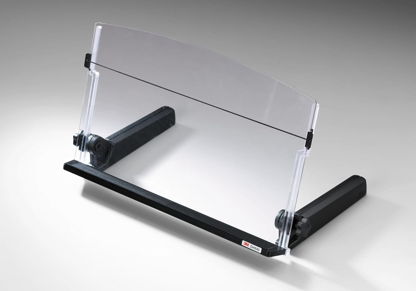 3M Adjustable Document Copy Holder, In-line with Monitor Minimizing Head and Neck Movement, 300 Sheet Capacity Holds Sheets to Books, Elastic Line Guide Keeps Pages Open, 18" Wide, Black (DH640)