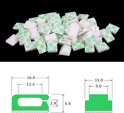 PETKNOWS 80 PCS Adhesive Cable Clips Christmas Clear Light Strip Mounting Clips Led Light Wire Holder Cable Clamp Organizer for Desk Outdoor Wall Cable
