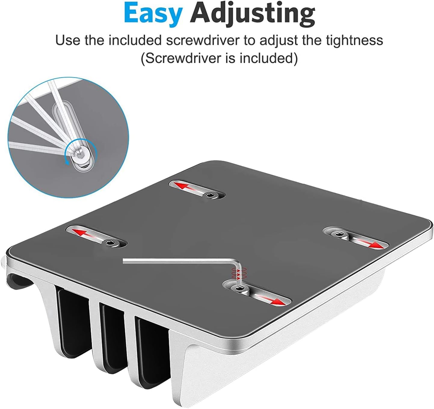 3-Slot Vertical Laptop Stand for Desk [Updated Version],Space-Saving Aluminum Desktop Stand Holder with Adjustable Dock Size Compatible for All MacBook/HP/Dell/Surface/Samsung/Chrome Book(Silver)