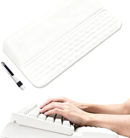 Wrist Rest for Keyboard, Ergonomic Keyboard Stand with Wrist Rest, Soft Memory Foam Wrist pad with Non-Slip Base & Dust Brush, Comfort for Office, Work, Gaming- Black