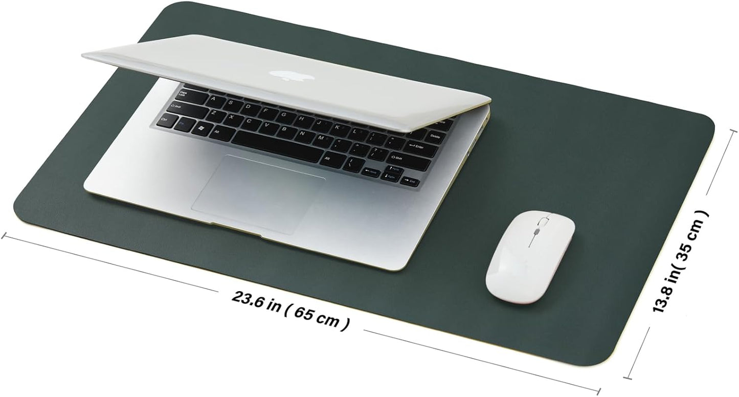 Cork Desk Mat - Dual-Sided Desk Pad for Office and Home - Desk Organization and Accessories - Ideal for Large Mouse Pad and Desk Mats on Top of Desks(Dark Green,90cmx 43cm)