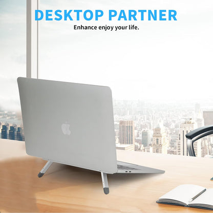 Riser for Desk,Pop up Laptop Stand,Adjustable Height Self-Adhesive Portable Laptop Stand with Feet, Extend Leg,Foldable Computer Stand for 10”-17” Models MacBook Air, Keyboard etc.