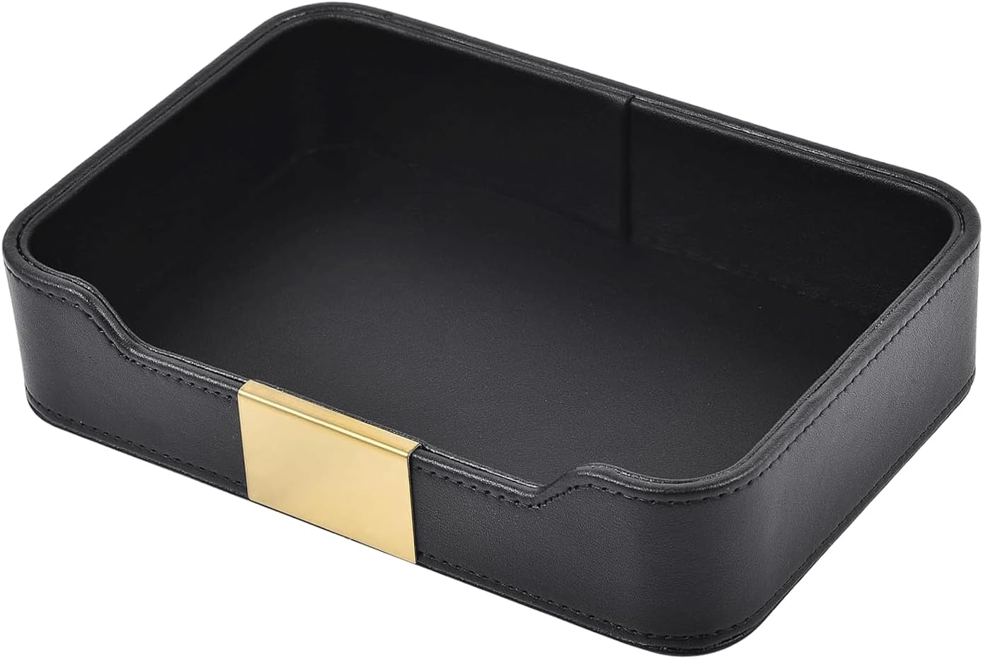 PU Leather Valet Tray Catchall Organizer for Men - Nightstand Dresser Desk Tray for Keys Wallet Watch Jewelry, Bedside Entryway Table Storage Box, EDC Accessories Holder Catch All Dish, Green