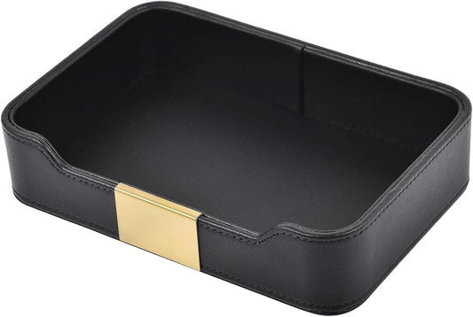 PU Leather Valet Tray Catchall Organizer for Men - Nightstand Dresser Desk Tray for Keys Wallet Watch Jewelry, Bedside Entryway Table Storage Box, EDC Accessories Holder Catch All Dish, Green