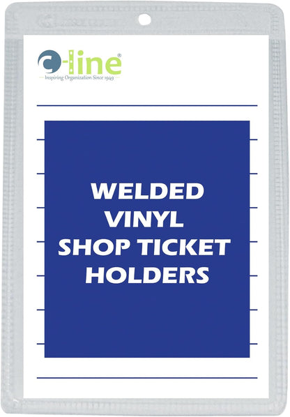 C-Line Vinyl Shop Ticket Holders, Both Sides Clear, 8.5 x 11 Inches, 50 per Box (80911)