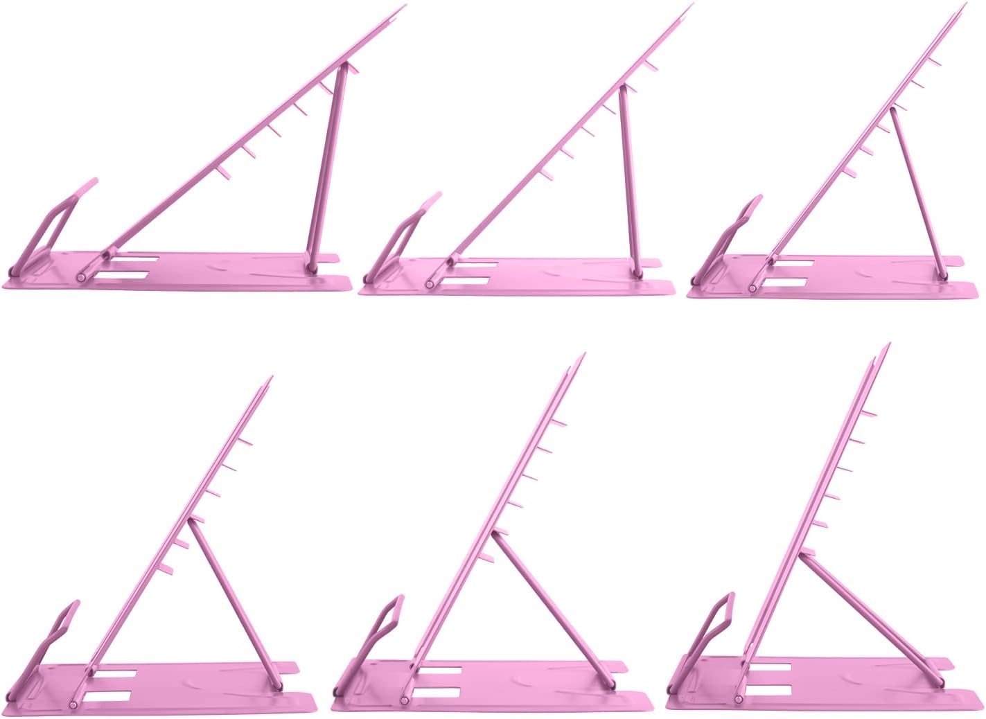 Honagu Metal Desk Book Holder, Hands Free Adjustable Cookbook & Document Holder, Portable Bookstand for Music Books, Textbooks, Recipes, Tablets & iPads (Purple)