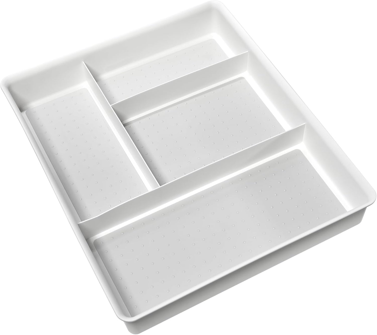 madesmart 4 Compartment Drawer Organizer, Multi Purpose Storage for Utensils, Office Tools, Cords, & Small Household Items, Tech Accessories, Arts & Crafts Supplies, Non Slip Lining, Granite