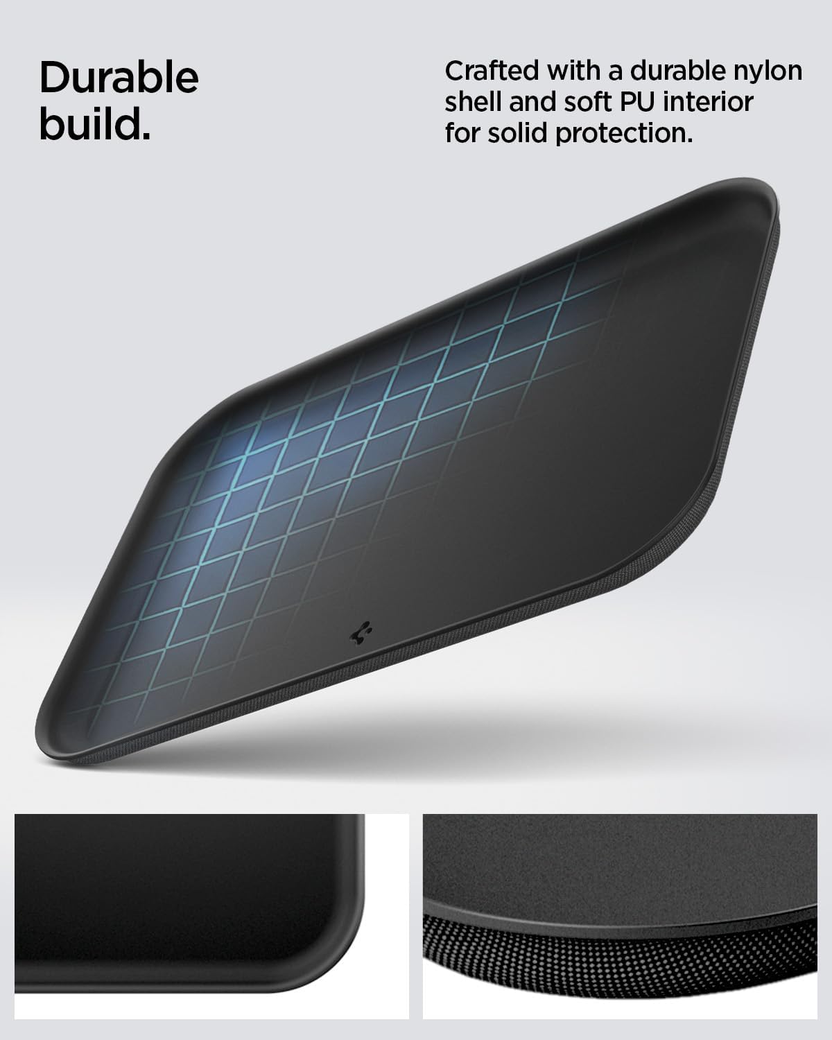 Spigen Modern Valet Tray Premium PU Storage Stylish Organizer Designed for Entryway Bedside Nightstand Desk for Key, Wallet, Watch, Phone, Jewelry, and Everyday Carry Accessories - Black (Sectional)