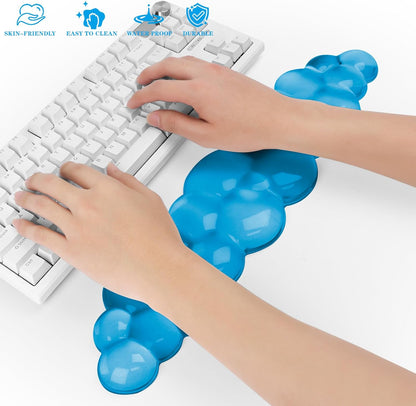 Gel Cloud Keyboard and Mouse Wrist Rest, Cute Wrist Support and Arm Support Keyboard Rest for Keyboard and Mouse Typing Pain Relief，Suitable for Office/Computer/Laptop/Gaming (Pink)