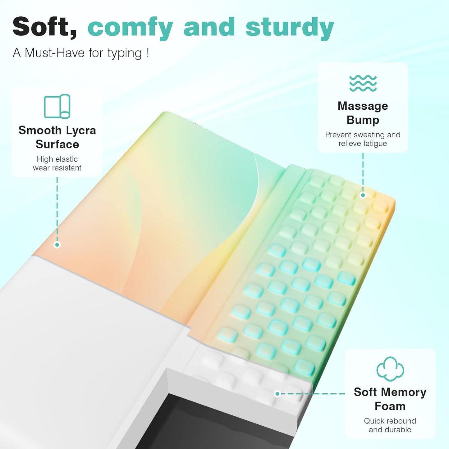 Ospelelf Keyboard Wrist Rest, Comfortable Ergonomic Keyboard Stand Riser Holder for Office Home