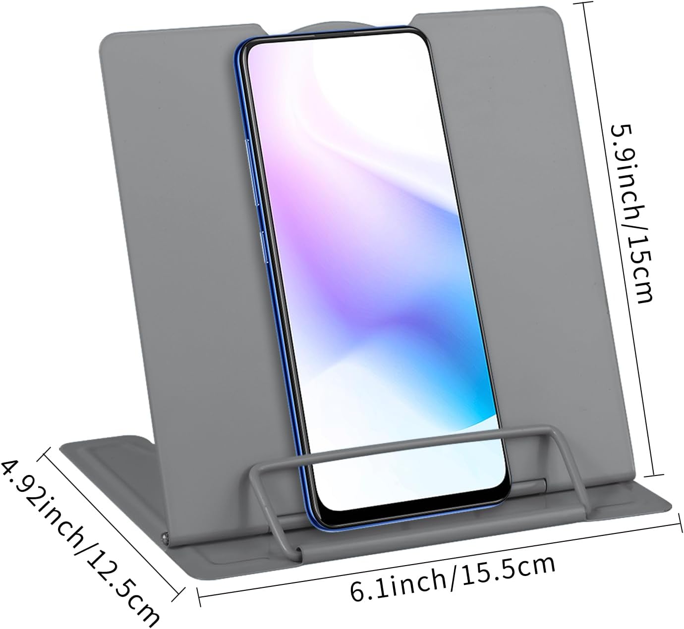 Honagu Small Book Stand Book Holder Metal Desk Stand for Reading Hands Free, Adjustable Cookbook Documents Holder, Portable for Music Books, Textbook, Recipe, Tablet, Ipad, Great Gifts (White)