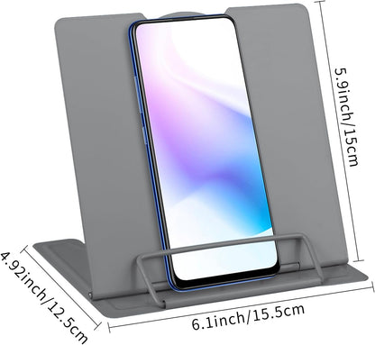 Honagu Small Book Stand Book Holder Metal Desk Stand for Reading Hands Free, Adjustable Cookbook Documents Holder, Portable for Music Books, Textbook, Recipe, Tablet, Ipad, Great Gifts (White)