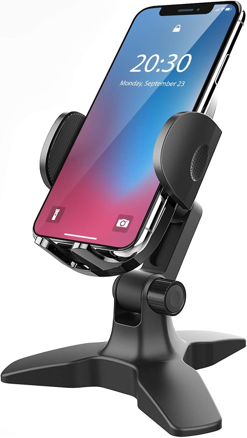 APPS2Car Heavy Duty Phone Stand - Adjustable Desktop Holder for Video Calls, Compatible with 4.7-6.8" Smartphones & Thick Cases, Perfect for Home Office