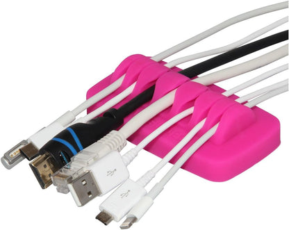Heaviest Cable Organizer on The Market! Compact and Weighted Desktop Cord Holder and Cable Organizer, Eco-Friendly Silicone, No Bad Smell, Bundled with 4 Reusable Cable Ties! (Black)