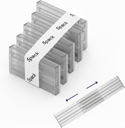 Smoky Gray Drawer Dividers with Non-Slip Adhesive, 5 Pack Adjustable Drawer Dividers for Clothes & Makeup, 3.15" Deep Plastic Drawer Separators for Dresser, Office Desk & Bathroom Cabinet
