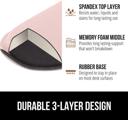 GORILLA GRIP Silky Memory Foam Wrist Rest for Computer Keyboard, Mouse, Ergonomic Design for Typing Pain Relief, Desk Pads Support Hand and Arm, Mousepad Rests, Stain Resistant, 2 Piece Pad, Black