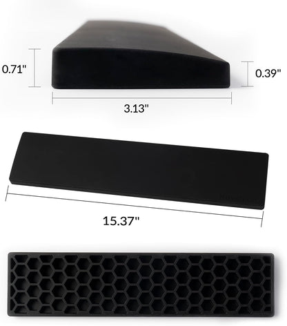 Ergonomic Silicone Wrist Rest for Keychron K4 Pro / K4 Max / Q5 / V5 / V5 Max,15.37" Honeycomb Non-Slip Palm Rest, 96% Full-Sized Mechanical Keyboards Support with Typing Pain Relief