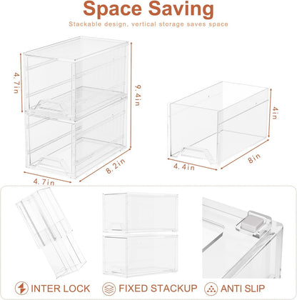 2 Pcs Organizer Drawer, Dustproof Desktop Office Supplies, Clear Desk Accessories