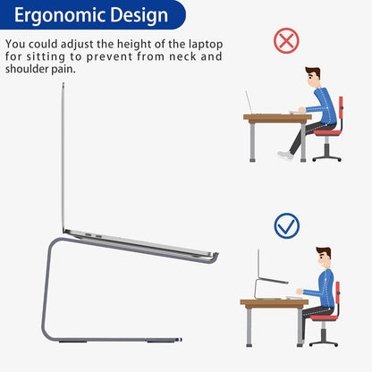 BESIGN LS03 Aluminum Laptop Stand, Ergonomic Detachable Computer Stand, Notebook Riser, Laptop Mount Compatible with Air, Pro, Dell, HP, Lenovo More 10-15.6" Laptops, Silver