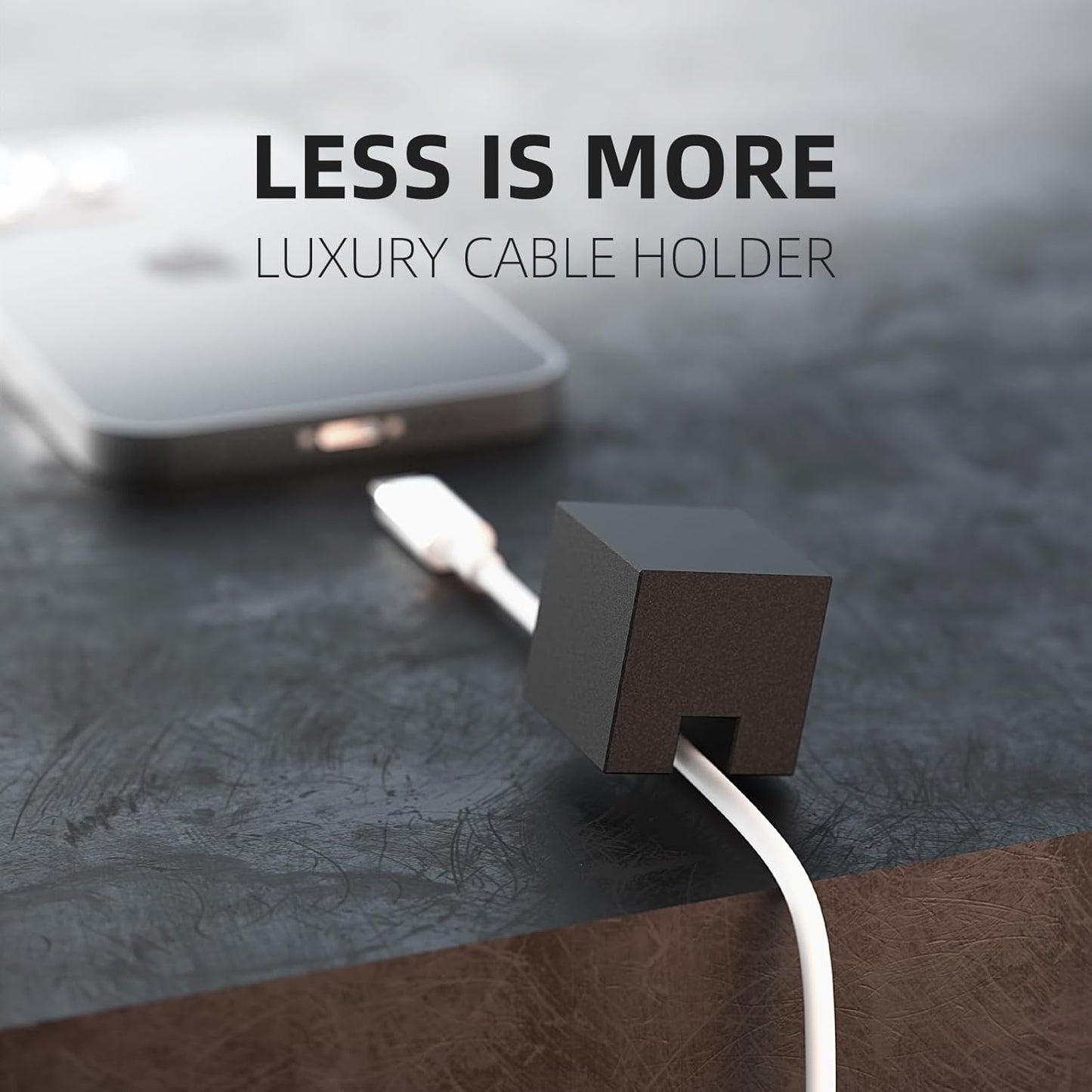 (2 PCS - Gold & Silver) Metal Cord Holder, Weighted Cable Organizer or Management, Heavy Wire Keeper for Nightstand, Bedside Table, Desk - N2U Cords Strap for Phone USB-C, Lightning Charger Cables