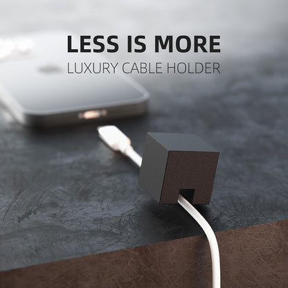 (2 PCS - Gold & Silver) Metal Cord Holder, Weighted Cable Organizer or Management, Heavy Wire Keeper for Nightstand, Bedside Table, Desk - N2U Cords Strap for Phone USB-C, Lightning Charger Cables