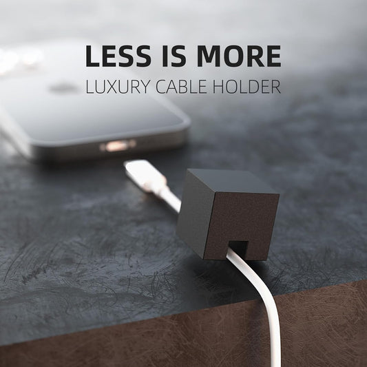 (2 PCS - Gold & Silver) Metal Cord Holder, Weighted Cable Organizer or Management, Heavy Wire Keeper for Nightstand, Bedside Table, Desk - N2U Cords Strap for Phone USB-C, Lightning Charger Cables